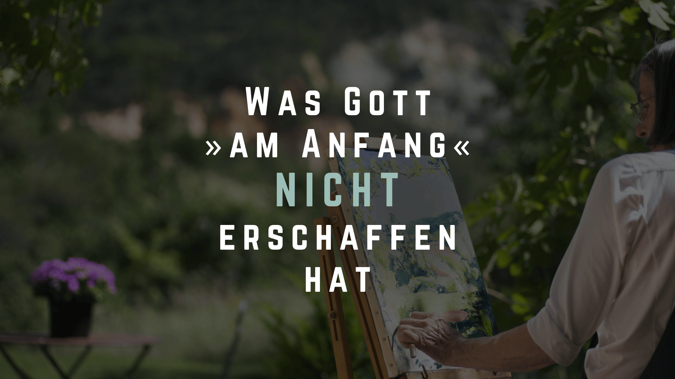 Frau malt in der Natur