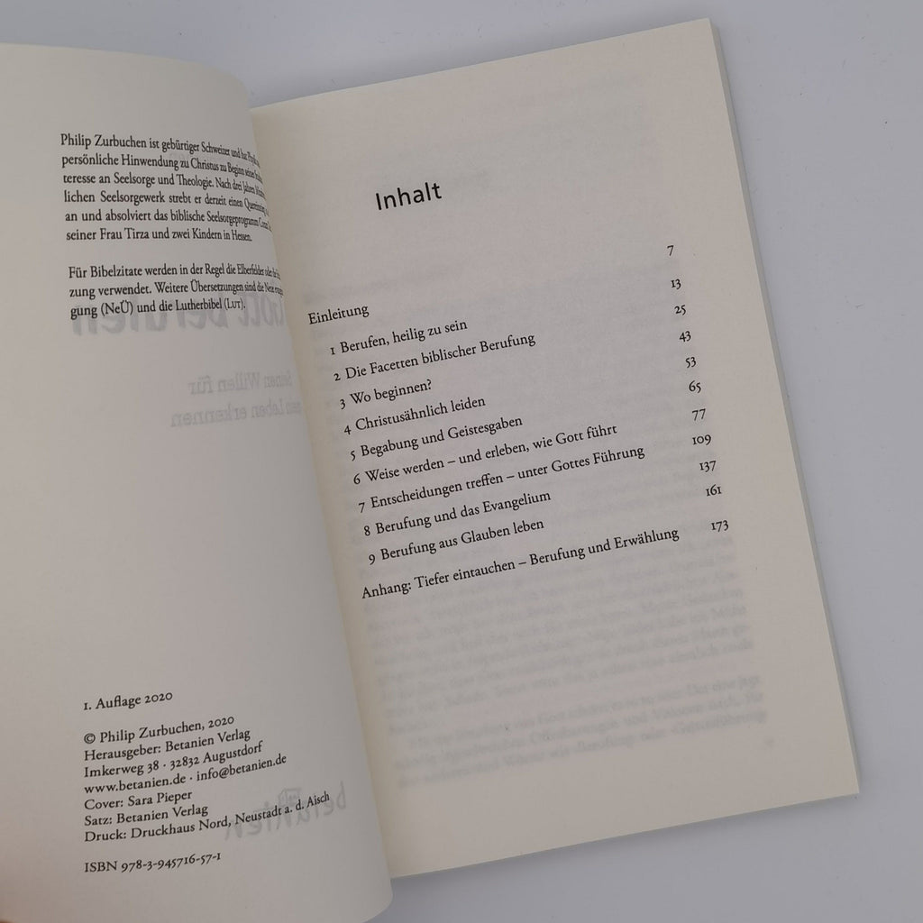 Zurbuchen: Von Gott berufen (Print)