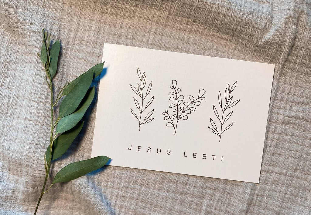 Karte: "Jesus lebt!"